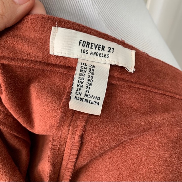 Forever 21 medium suede laced skirt burnt orange - Picture 7 of 8